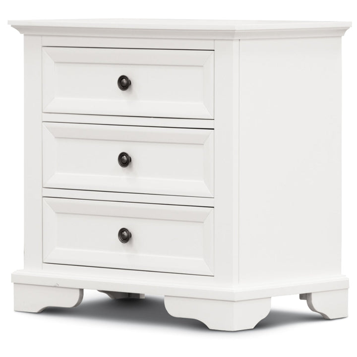 3 Drawers Bedside Table Storage Cabinet Nightstand End Tables - White