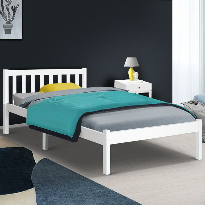 Comforstation Sofie King Single Wooden Bed Frame in White