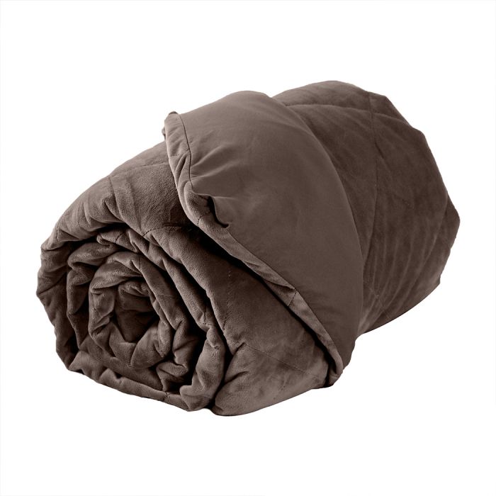Winston Weighted Soft Blanket 11KG Adults Size Anti-Anxiety Gravity - Brown