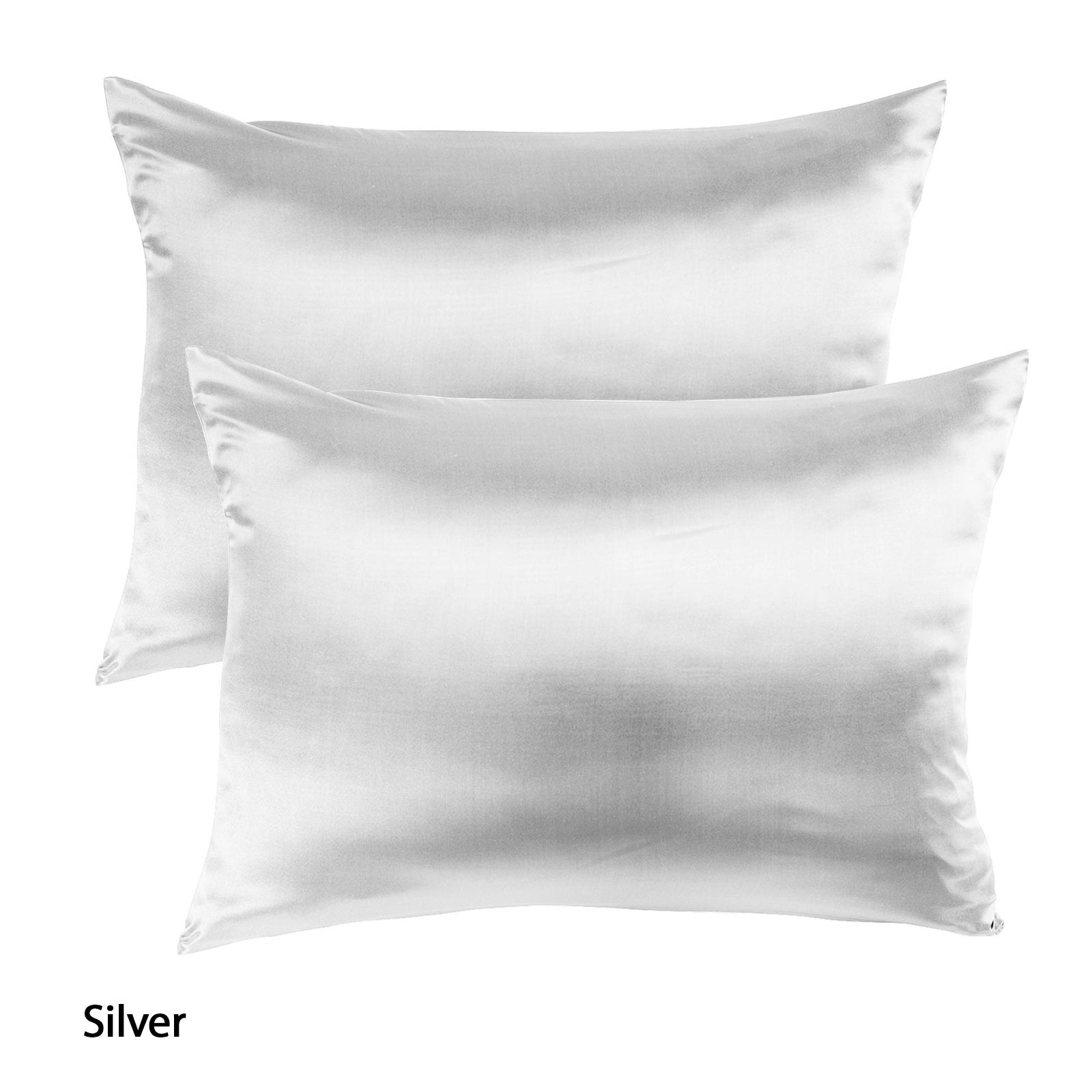 51x76cm Mulberry Silk Pillow Case Twin Pack - Silver
