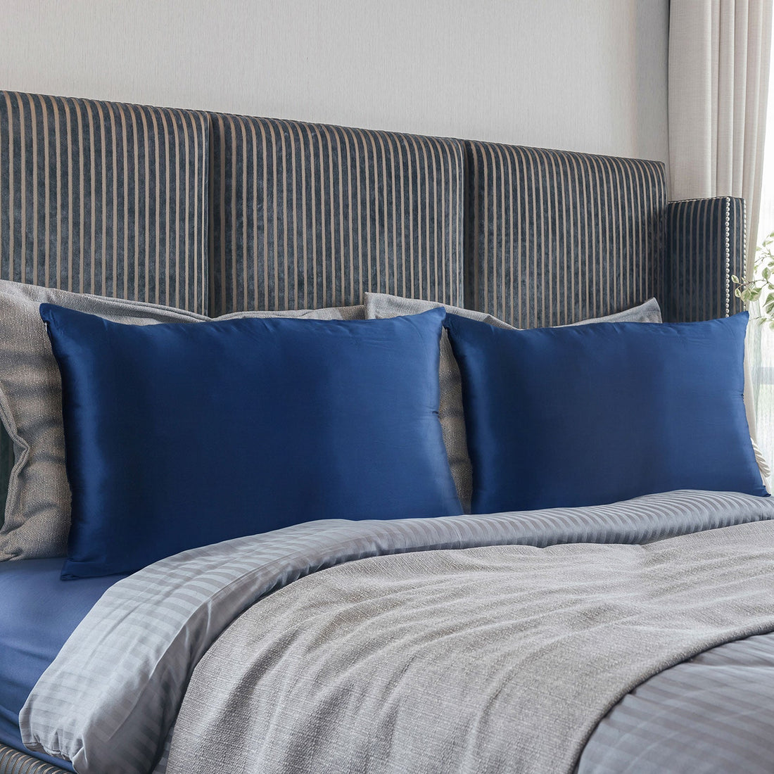 Pure Silk Pillow Case - Navy