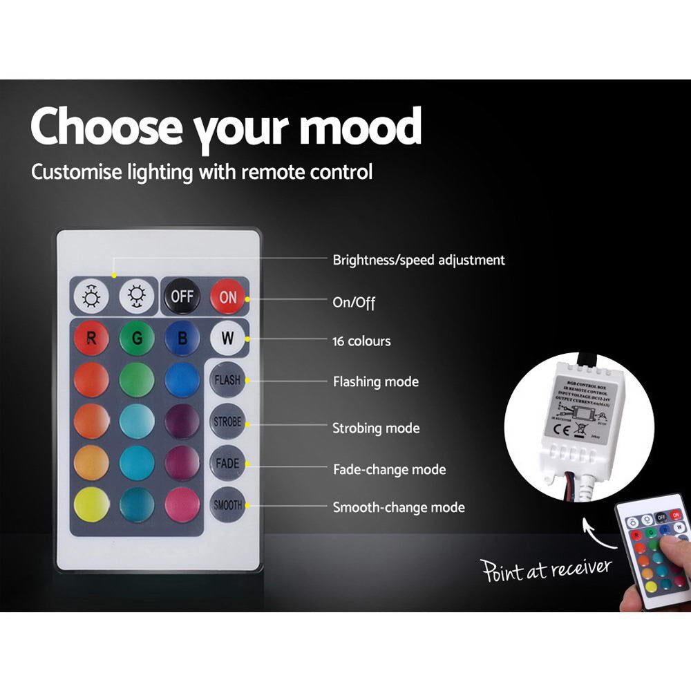 Comforstation Double Size LED Gas Lift Bed Frame - Grey