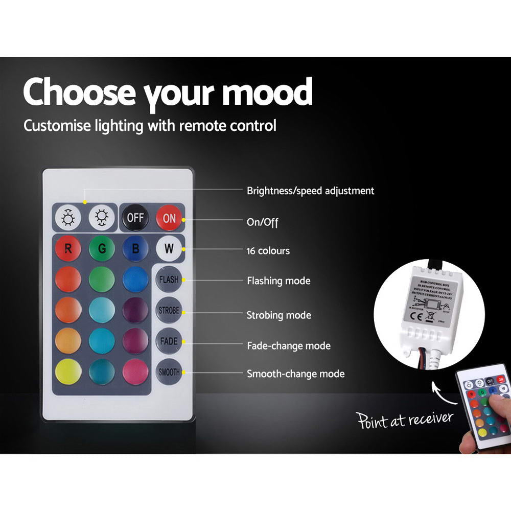 Comforstation Queen Size LED Gas Lift Bed Frame with Storage - White