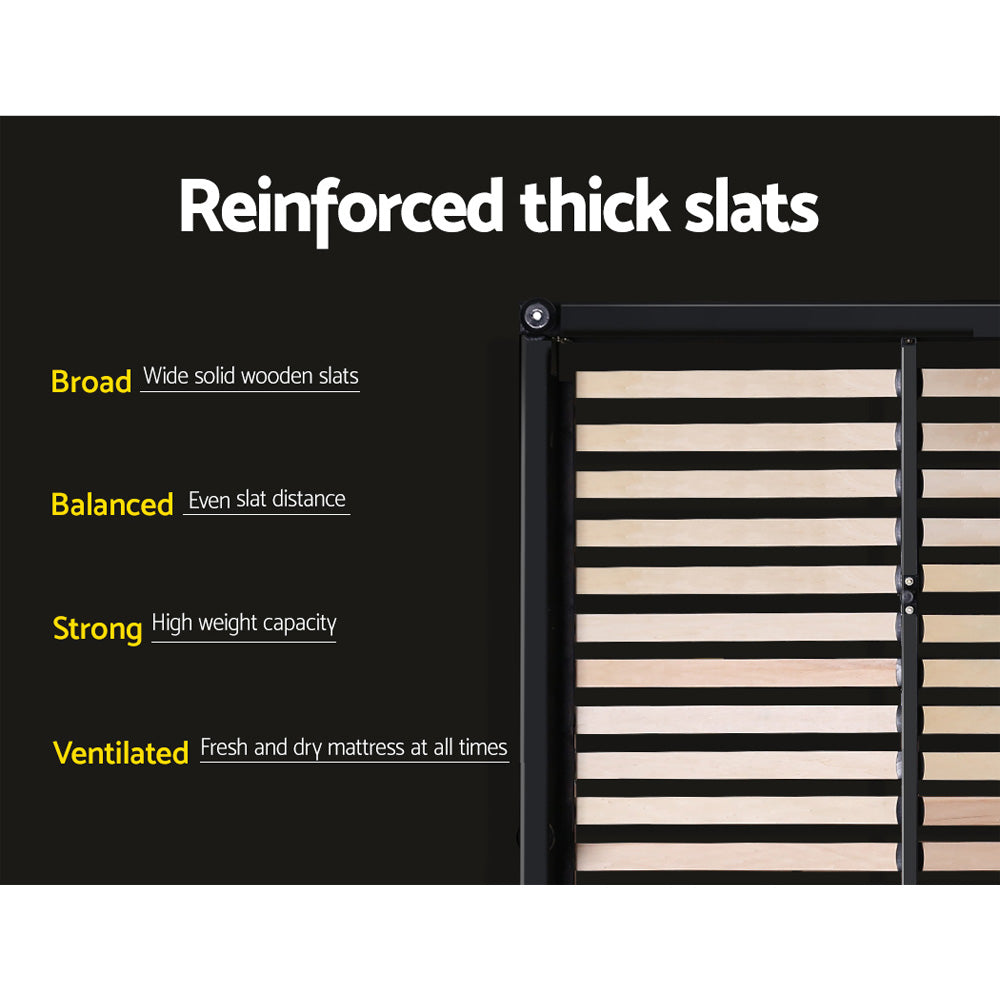 Comforstation Grey Double Fabric Gas Lift Bed Frame with Storage