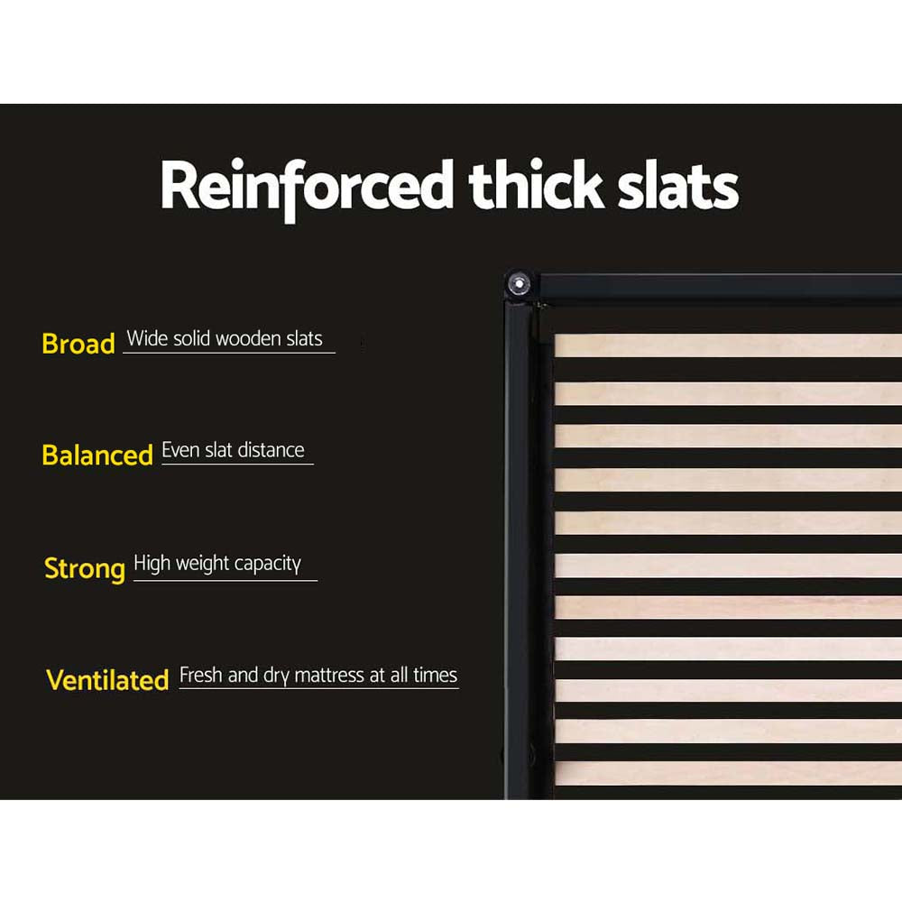 Comforstation Grey King Single Fabric Gas Lift Storage Bed Frame