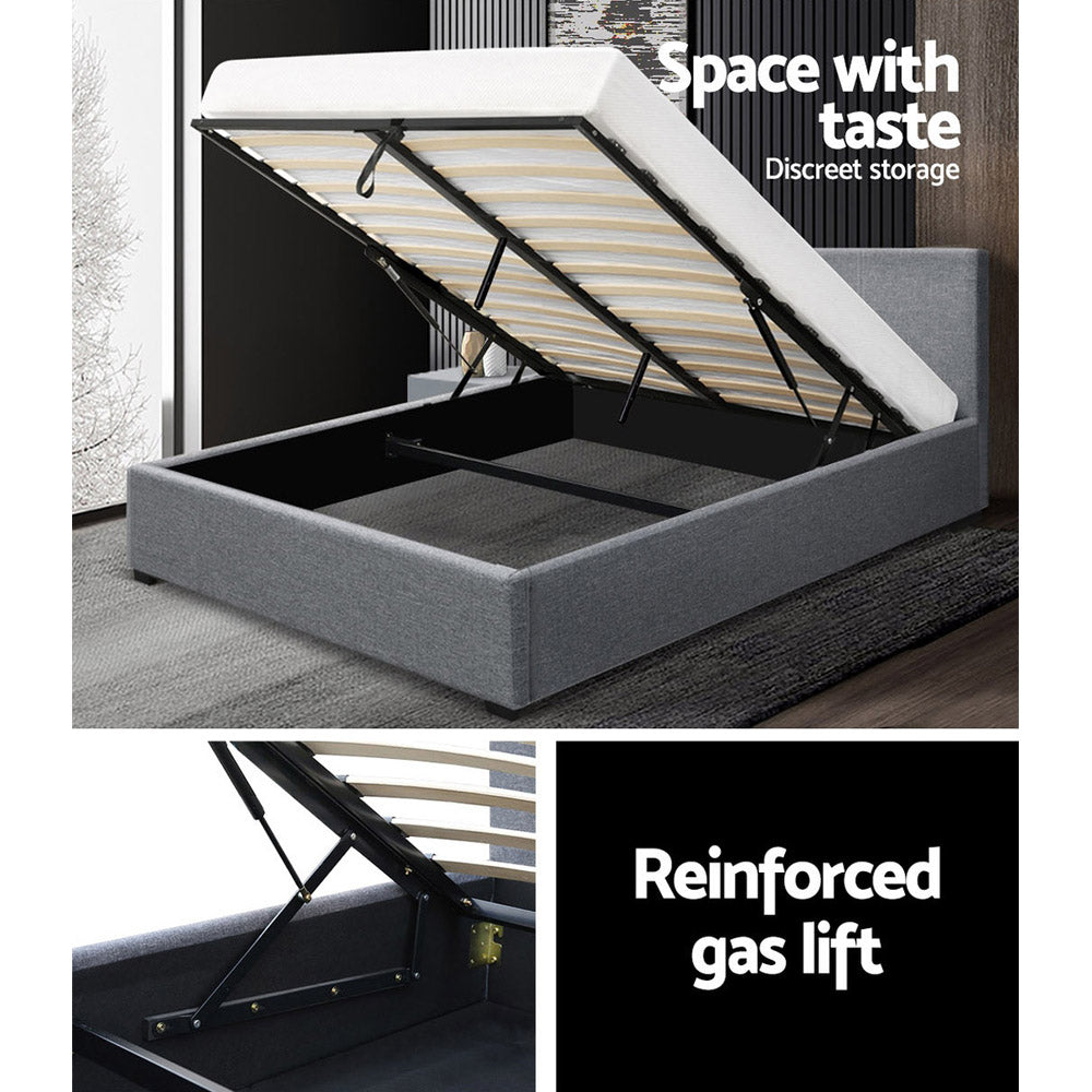 Comforstation Nino Double Gas Lift Bed Frame in Grey