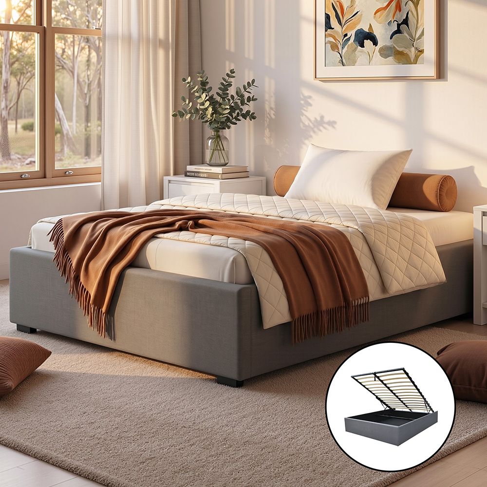 Comforstation King Single Gas Lift Bed Frame – Grey