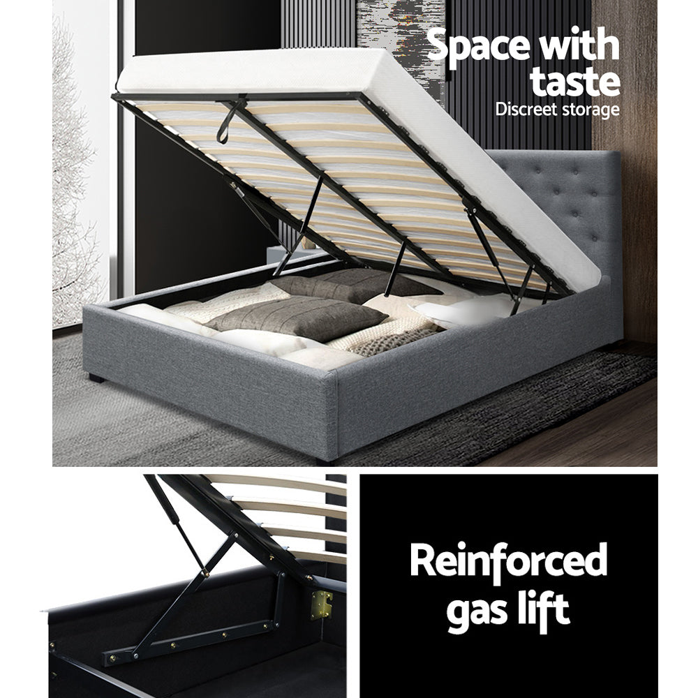 Comforstation Vila Gas Lift Bed Frame - Double Size - Grey