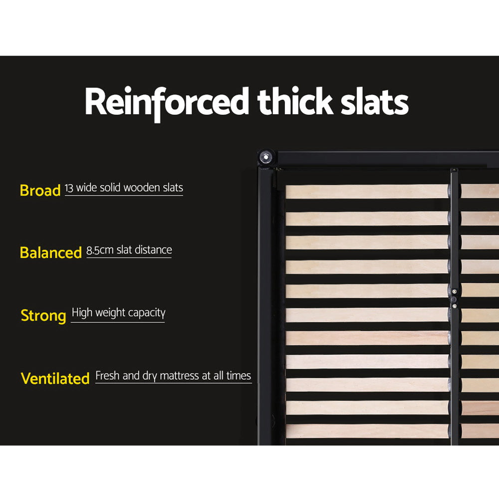 Comforstation Mila King Size Bed Frame with 4 Drawers - Charcoal