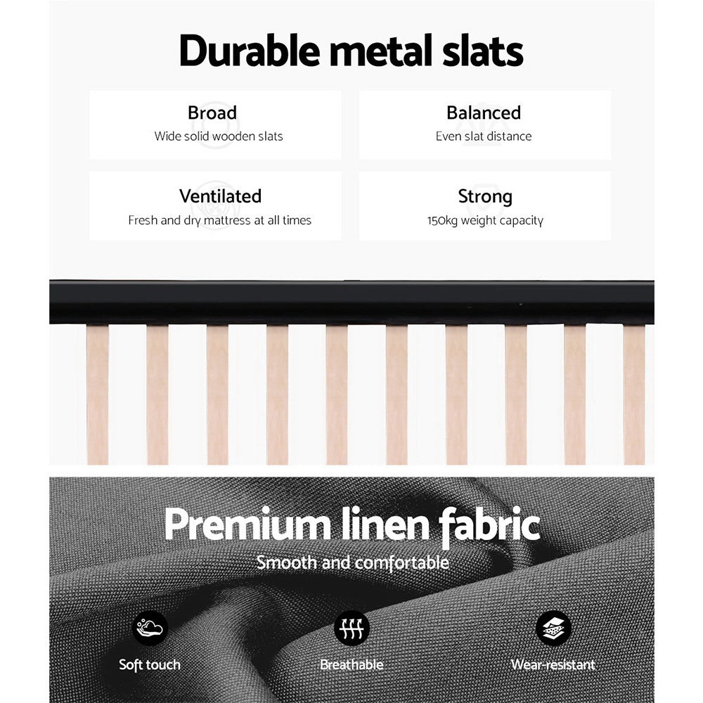 Comforstation King Single Gas Lift Storage Bed Frame in Grey