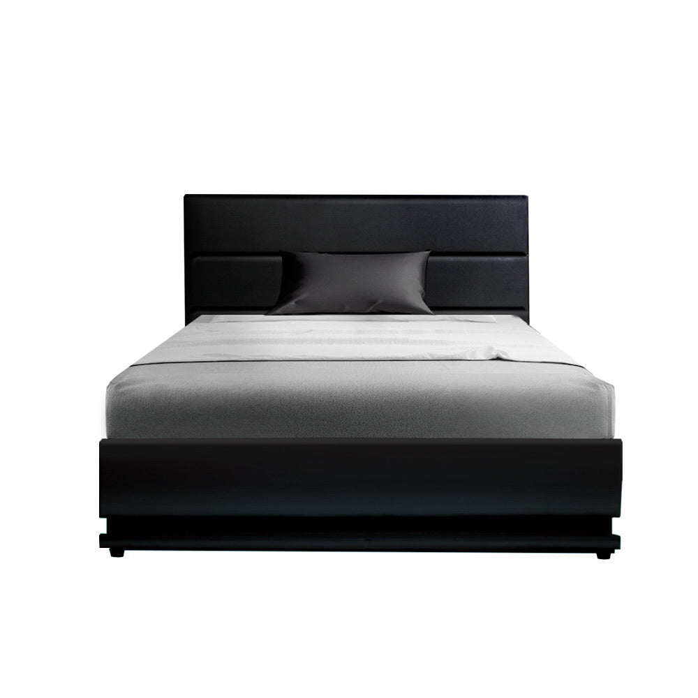 Comforstation LUMI King Single Gas Lift LED Bed Frame Black
