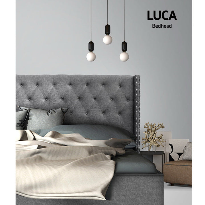 Comforstation Luca Grey King Size Winged Bedhead