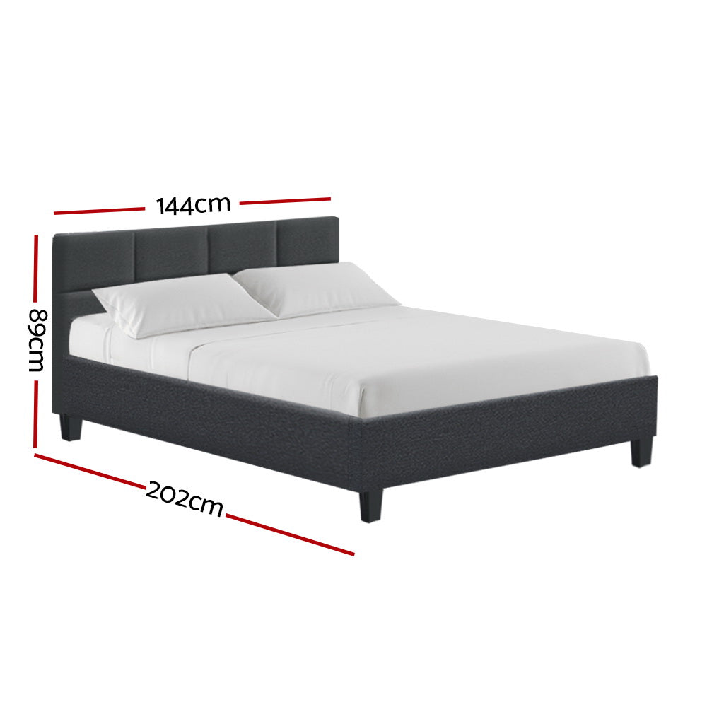 Comforstation Charcoal Double Size Bed Frame TINO