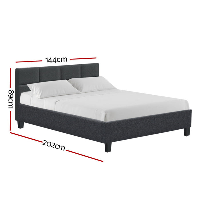 Comforstation Charcoal Double Size Bed Frame TINO