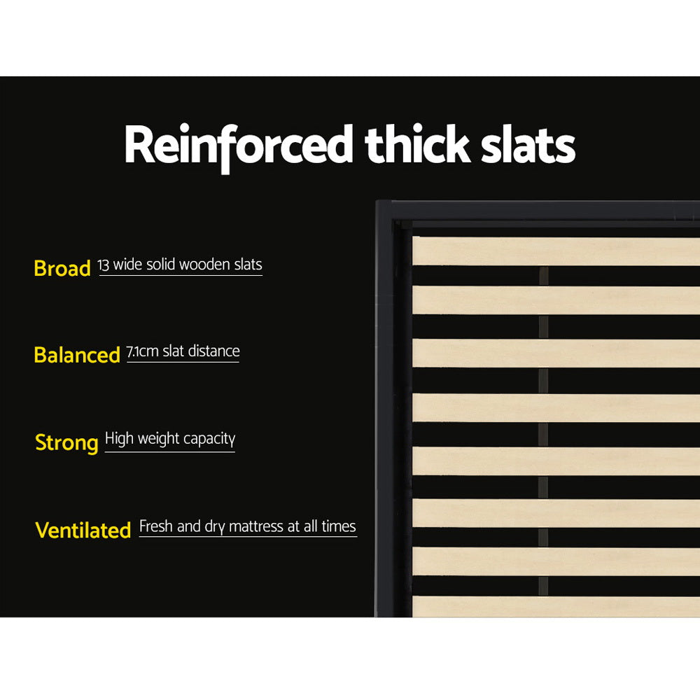 Comforstation King Single Trundle Bed Frame – Black