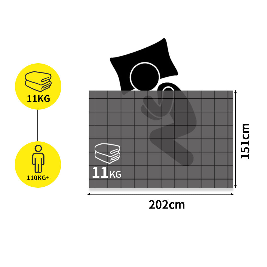 Winslet Weighted Ultra-Soft Blanket Heavy Gravity Deep Relax 11KG Adults - Grey