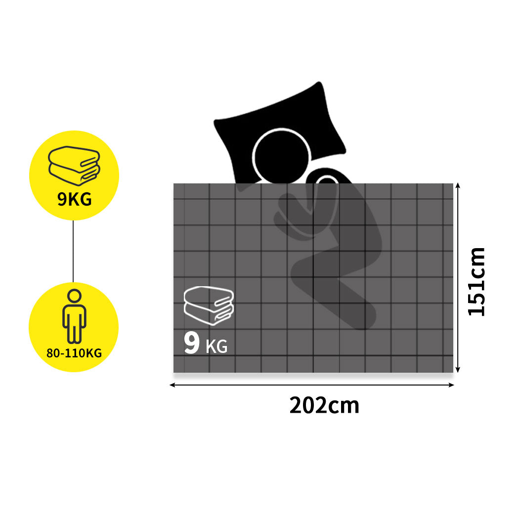 Winslet Weighted Ultra-Soft Blanket Heavy Gravity Deep Relax 9KG Adults - Grey