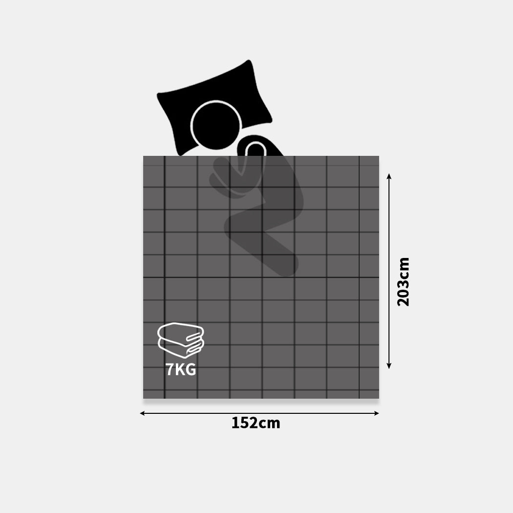 Wiley Weighted Soft Blanket Cotton Heavy Gravity Adults Deep Relax Relief 7KG - Grey