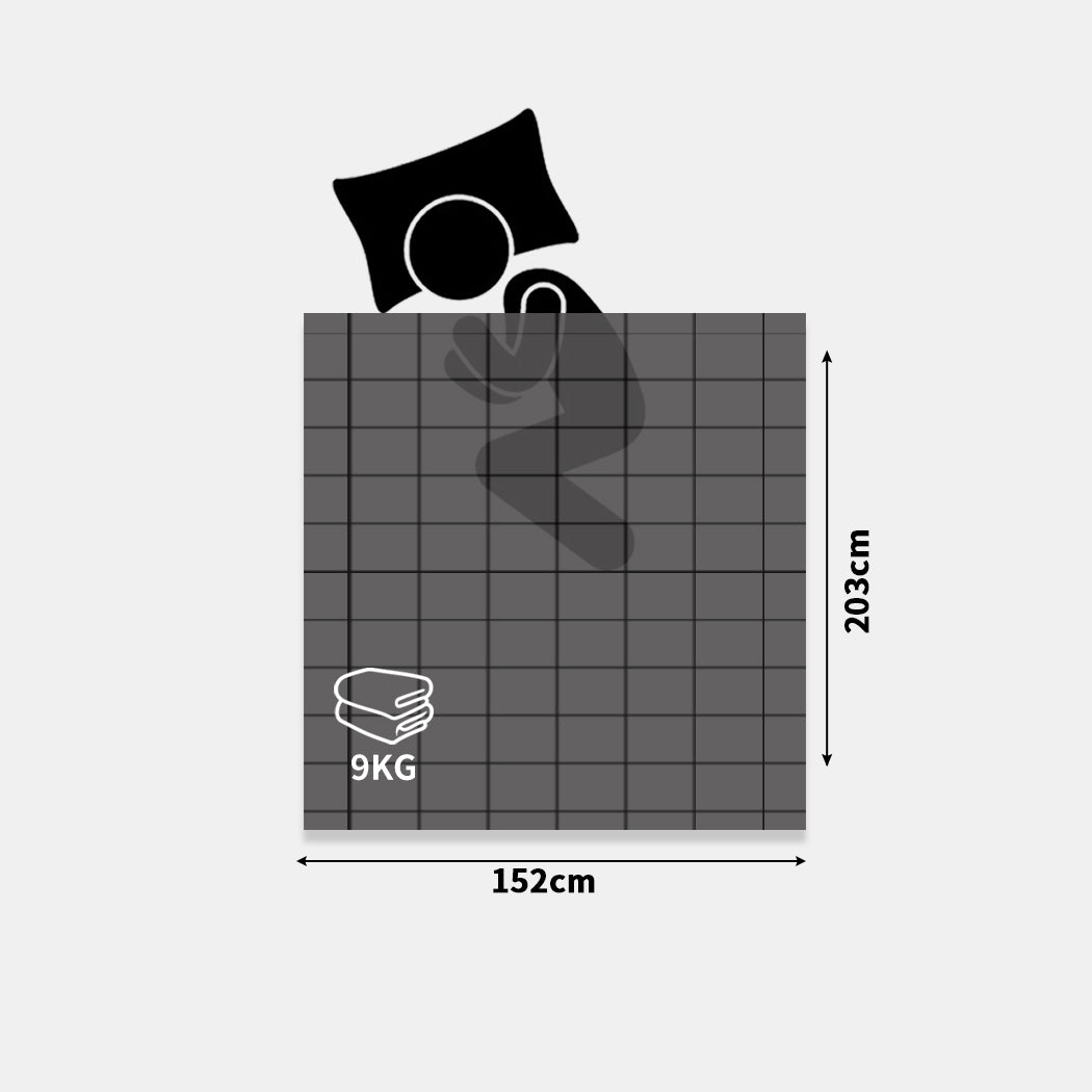 Wiley Weighted Soft Blanket Cotton Heavy Gravity Adults Deep Relax Relief 9KG - Grey