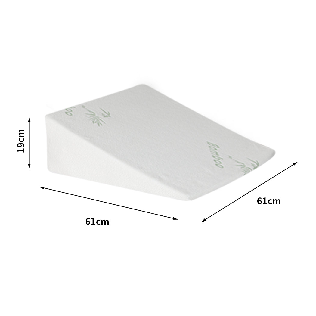 19cm Bedding Wedge Pillow Memory Foam - White