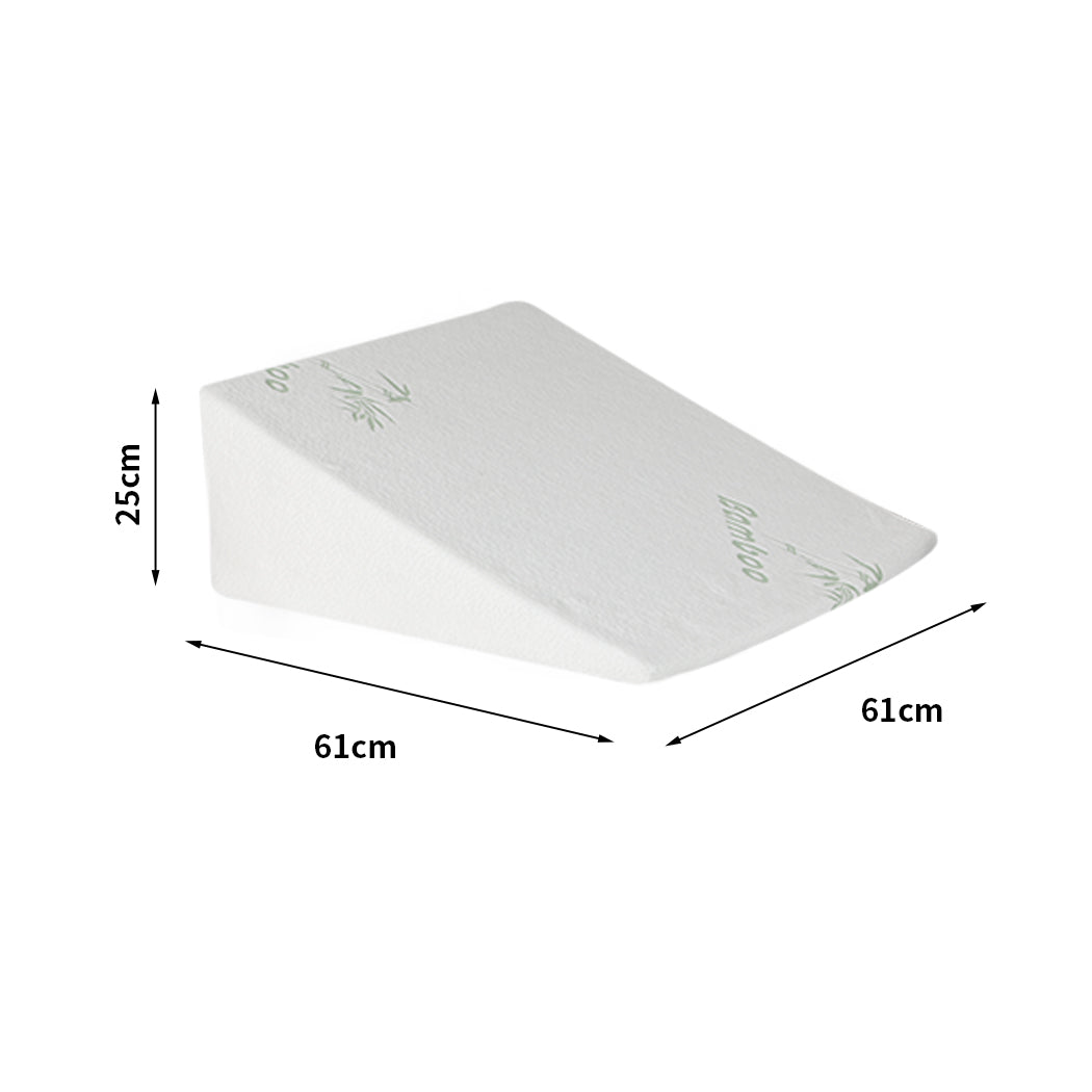 25cm Bedding Wedge Pillow Memory Foam - White