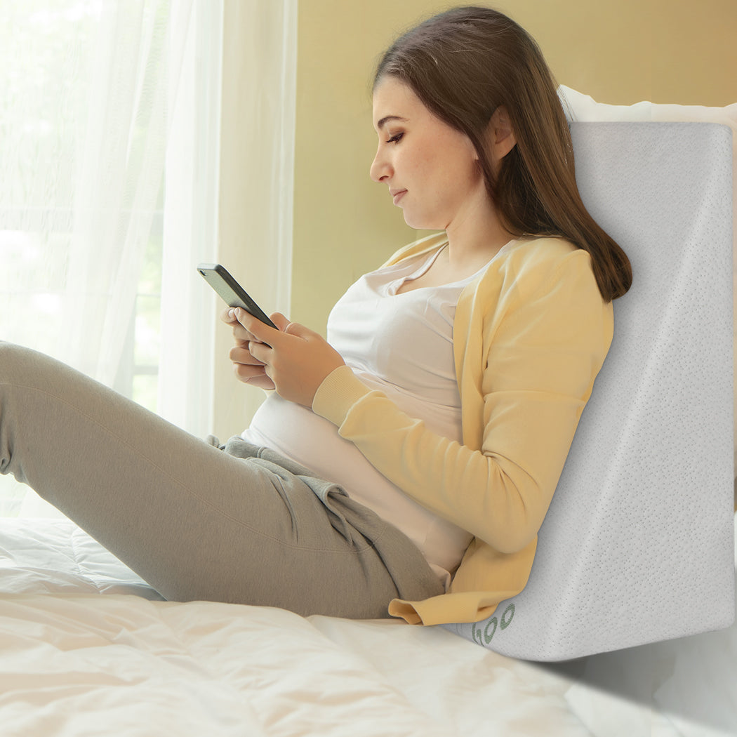 25cm Bedding Wedge Pillow Memory Foam - White