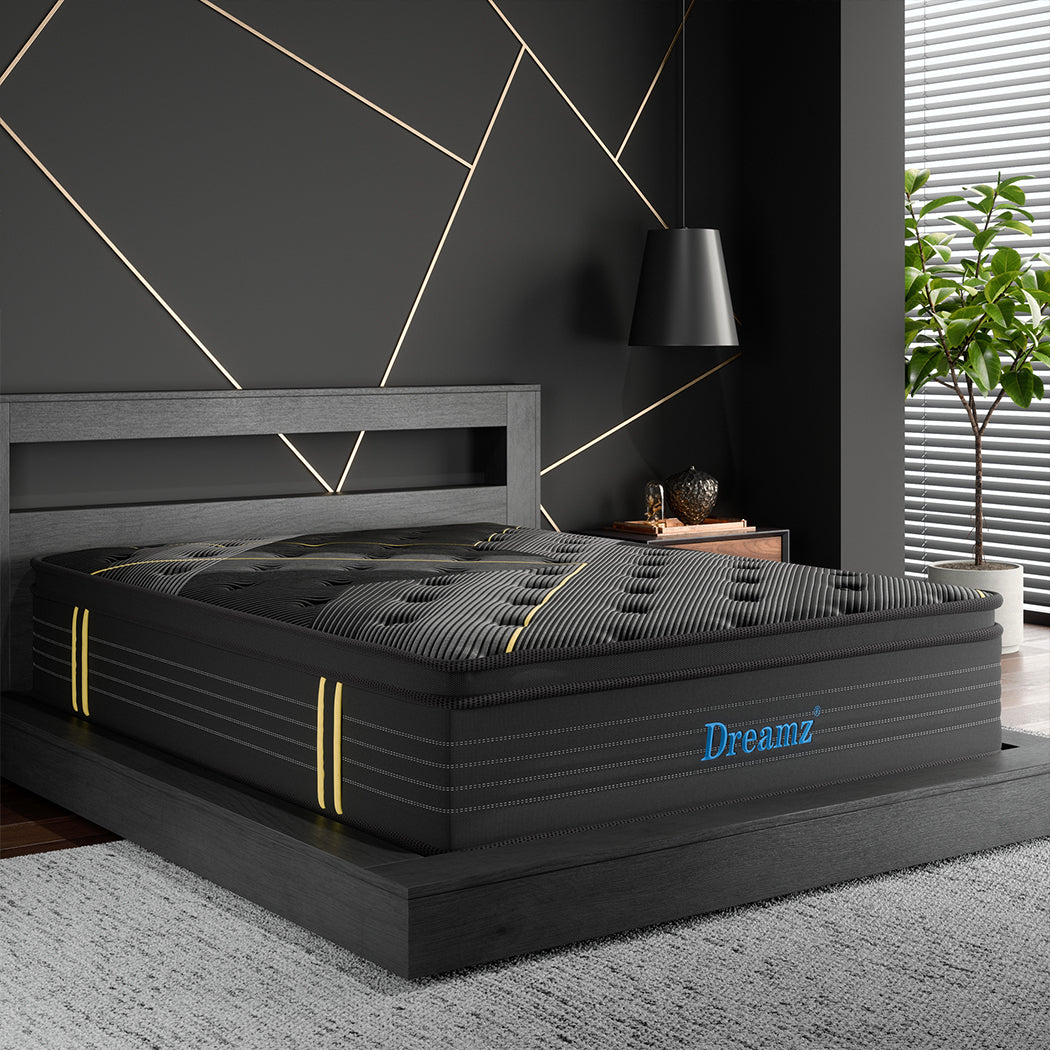 Nicola 35cm Spring Mattress Bamboo Euro Top Bed Pocket HD Egg Foam - Double