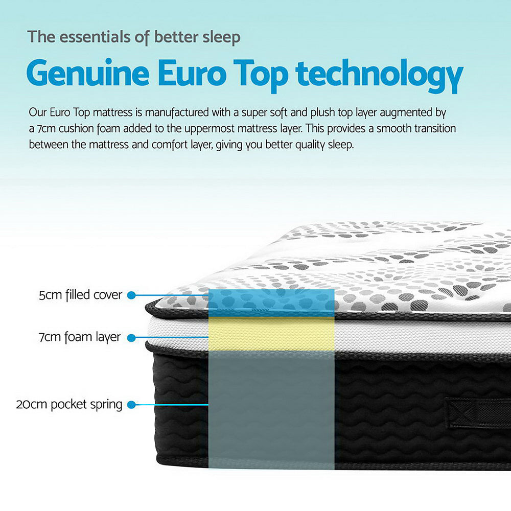 Factory Buys 32cm Euro Top Mattress - Queen