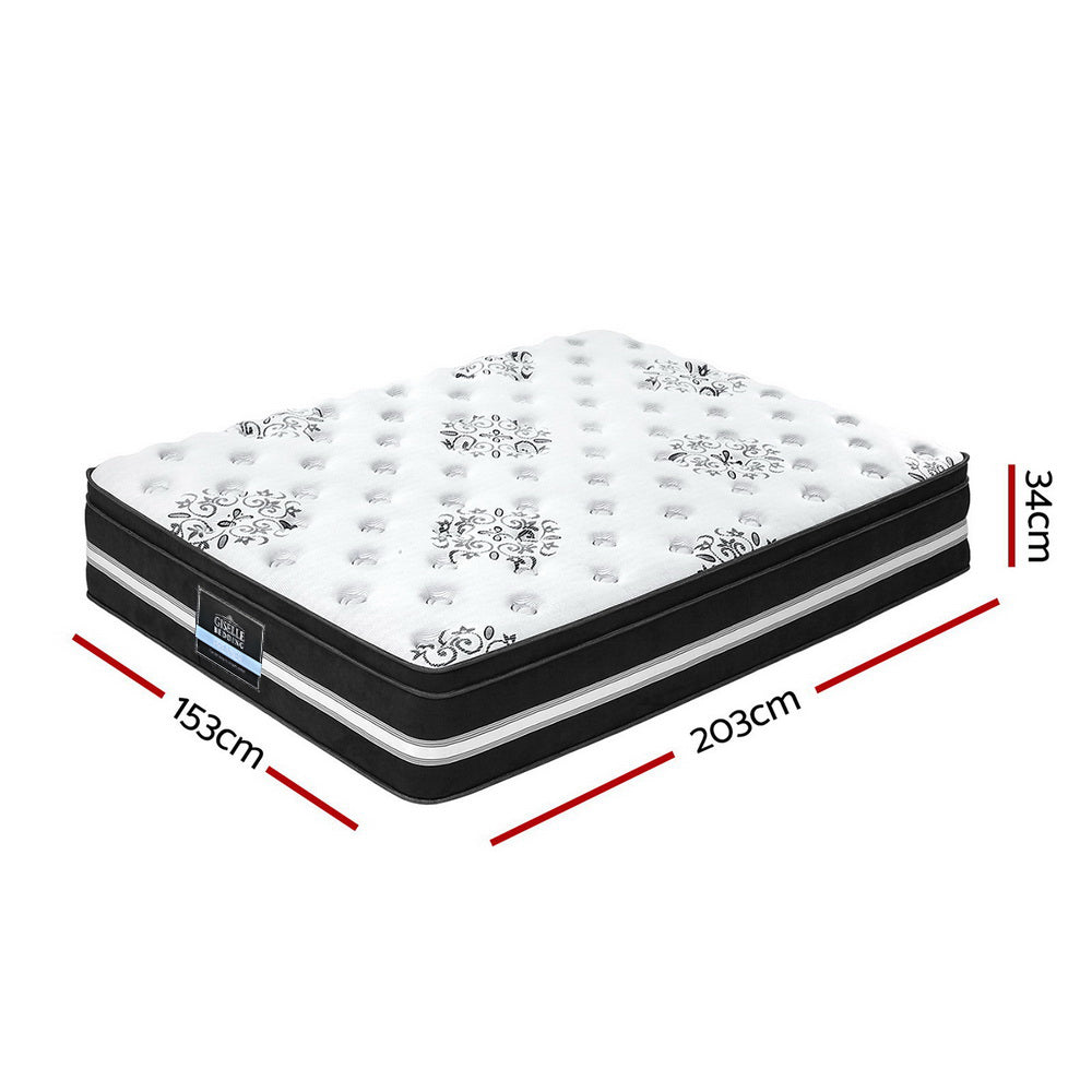 Eleya 34cm Thick Euro Top Cool Gel Pocket Spring Mattress - Queen