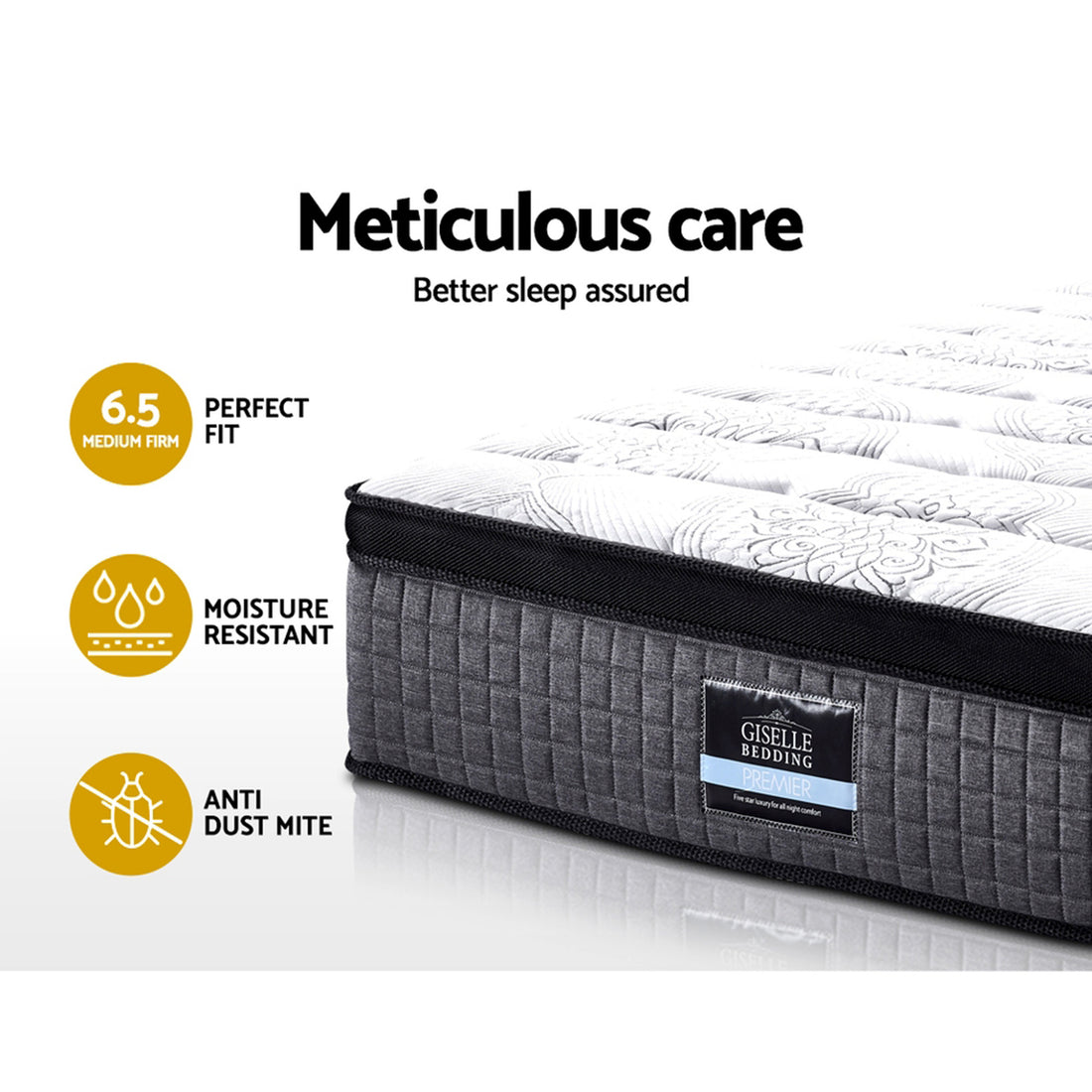 Chelsea 34cm 9-Zone Pocket Spring Latex Foam Medium Firm Euro Top Mattress - Double