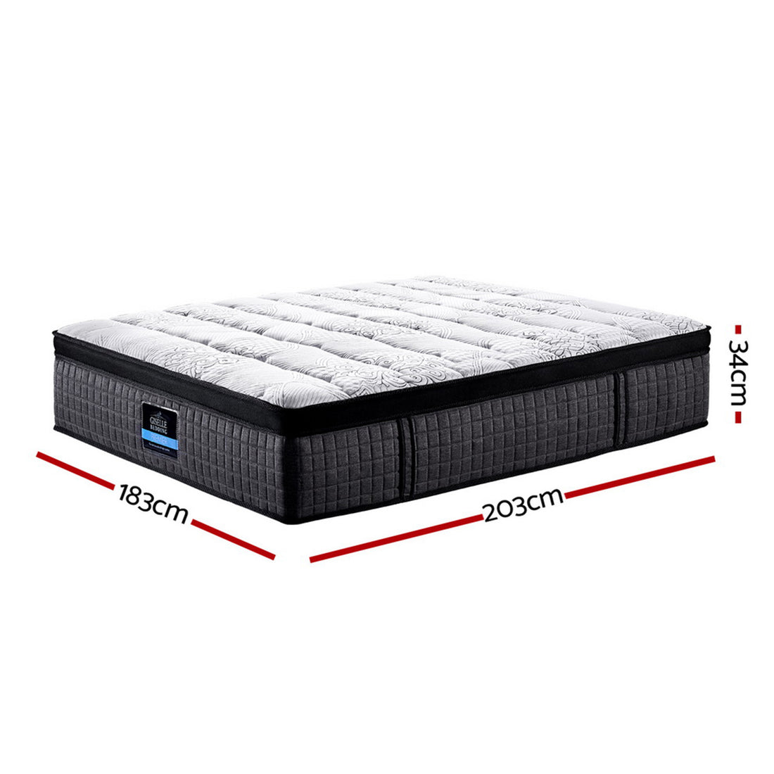 Chelsea 34cm 9-Zone Pocket Spring Latex Foam Medium Firm Euro Top Mattress - King