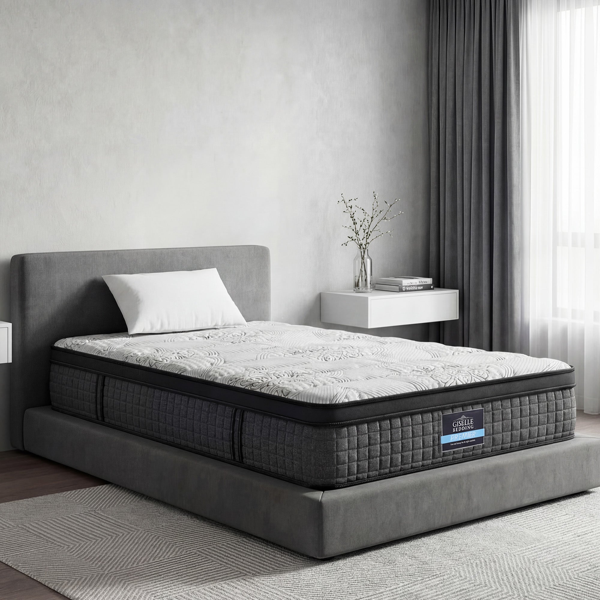 Chelsea 34cm 9-Zone Pocket Spring Latex Foam Medium Firm Euro Top Mattress - King Single