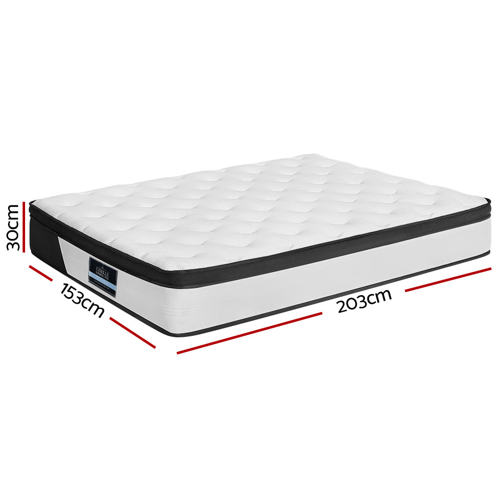 Nyla 30cm Euro Top Mattress Pocket Spring Medium Firm - Queen
