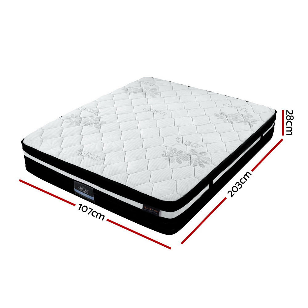 Millie 28cm 7 Zone Pocket Spring Foam Extra Firm Euro Top Mattress - King Single