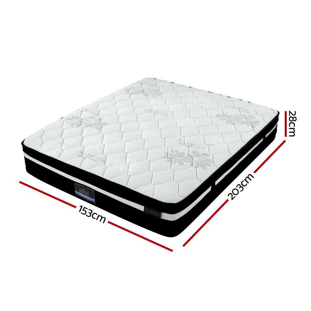 Millie 28cm 7 Zone Pocket Spring Foam Extra Firm Euro Top Mattress - Queen