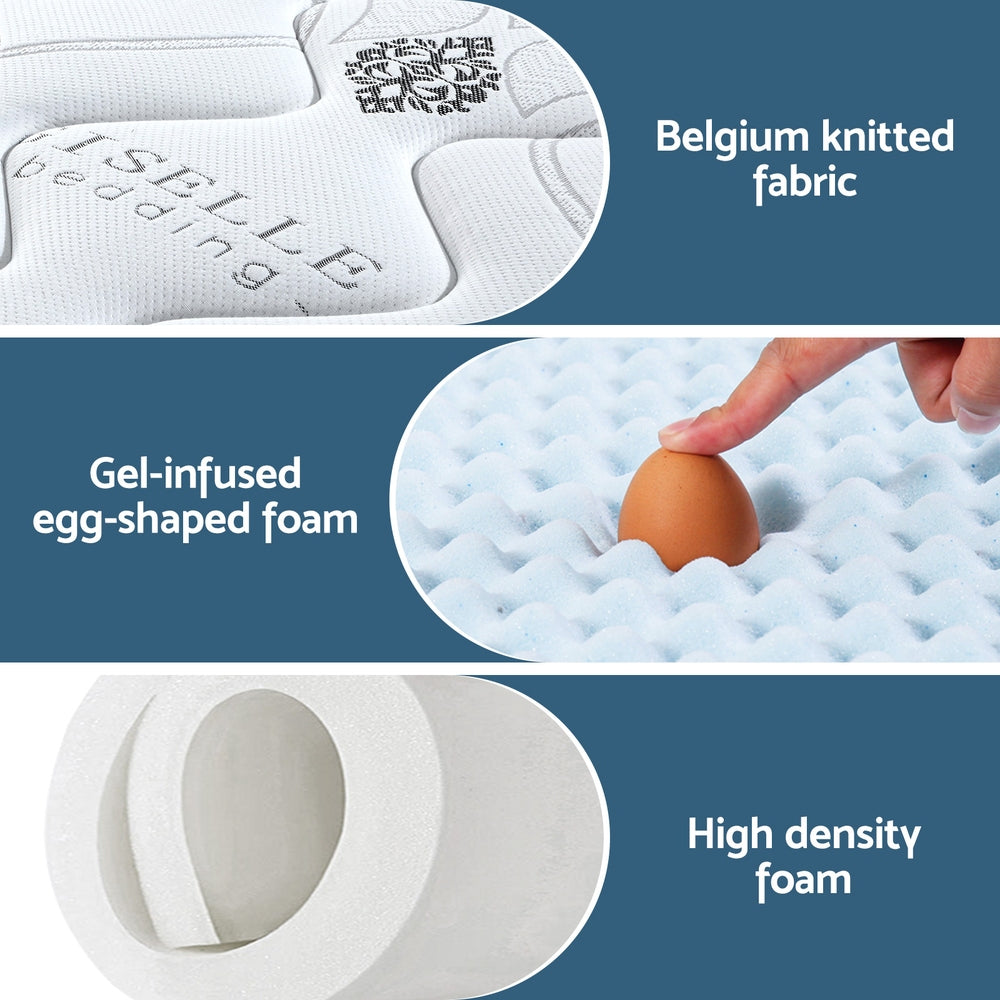 Jean 35cm Thick Galaxy Euro Top Cool Gel Pocket Spring Mattress - Queen