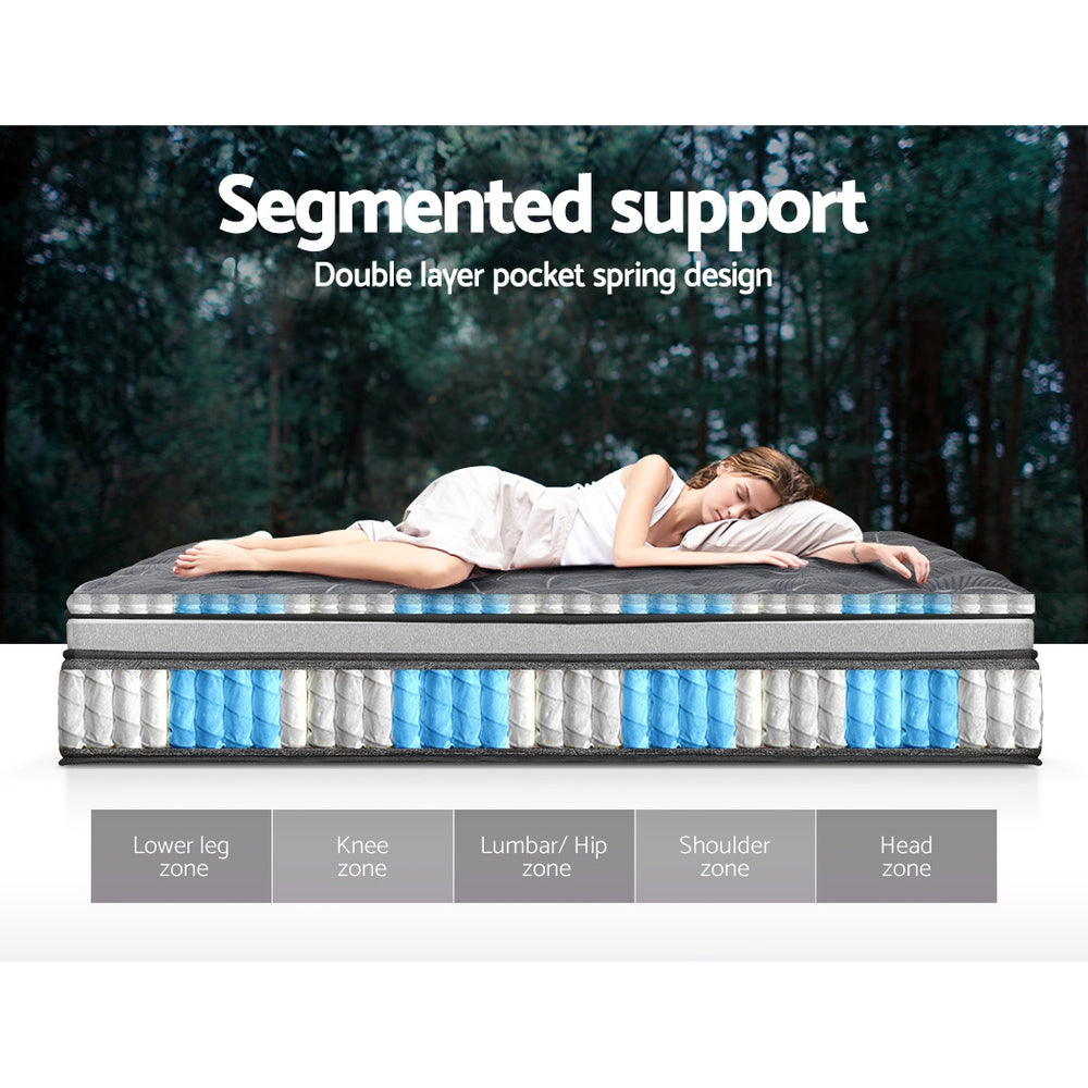 Homer 34cm Mattress Pocket Mini Spring 9-Zone Bed - Double