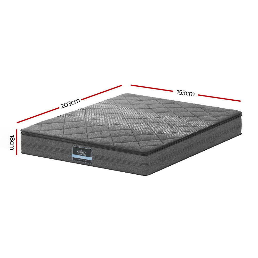 Eden 18cm Pillow Top Bonnell Spring Mattress Medium Firm Foam - Queen