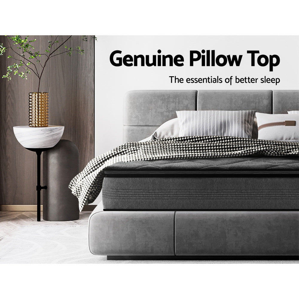 Eden 18cm Pillow Top Bonnell Spring Mattress Medium Firm Foam - Queen