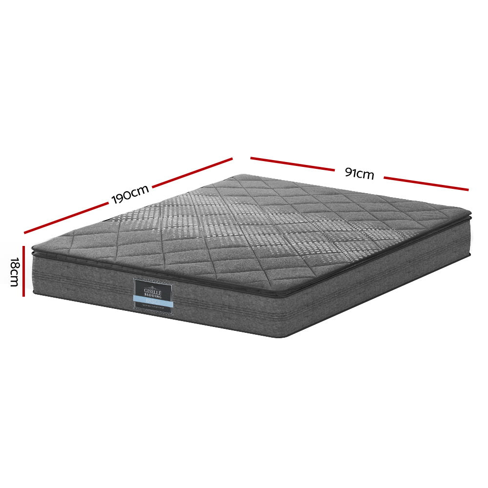 Eden 18cm Pillow Top Bonnell Spring Mattress Medium Firm Foam - Single