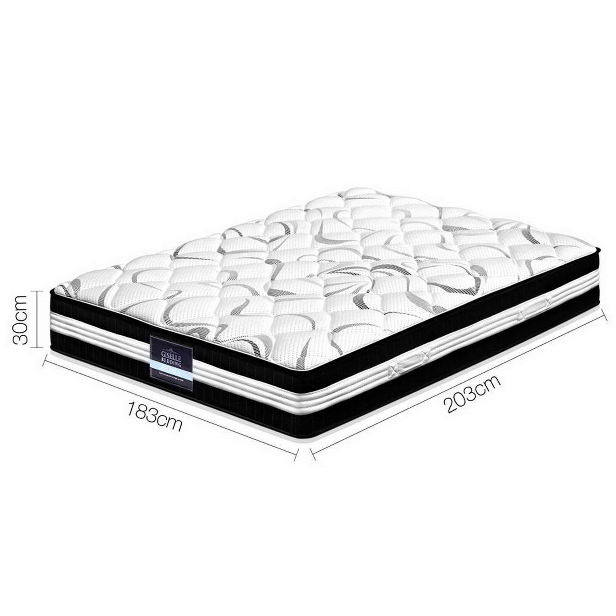 Messina 30cm Thick Euro Top Pocket Spring Mattress - King