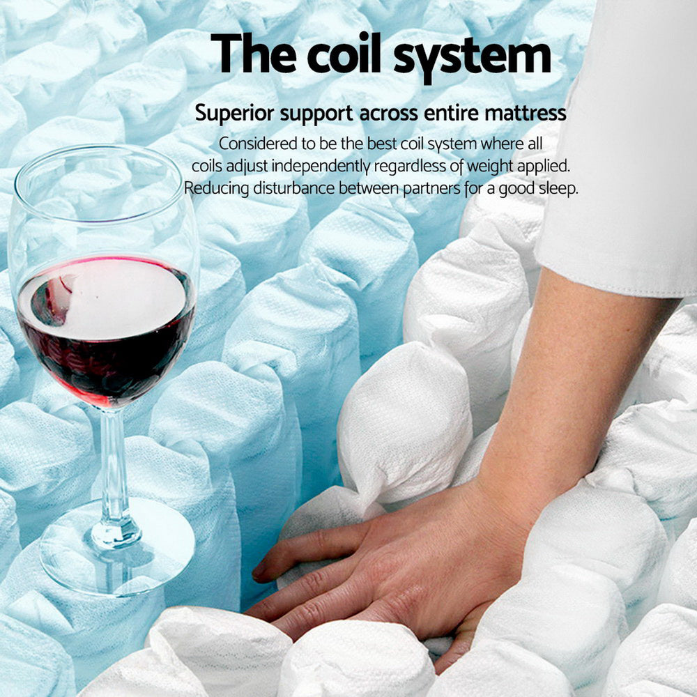 Messina 30cm Thick Euro Top Pocket Spring Mattress - Single