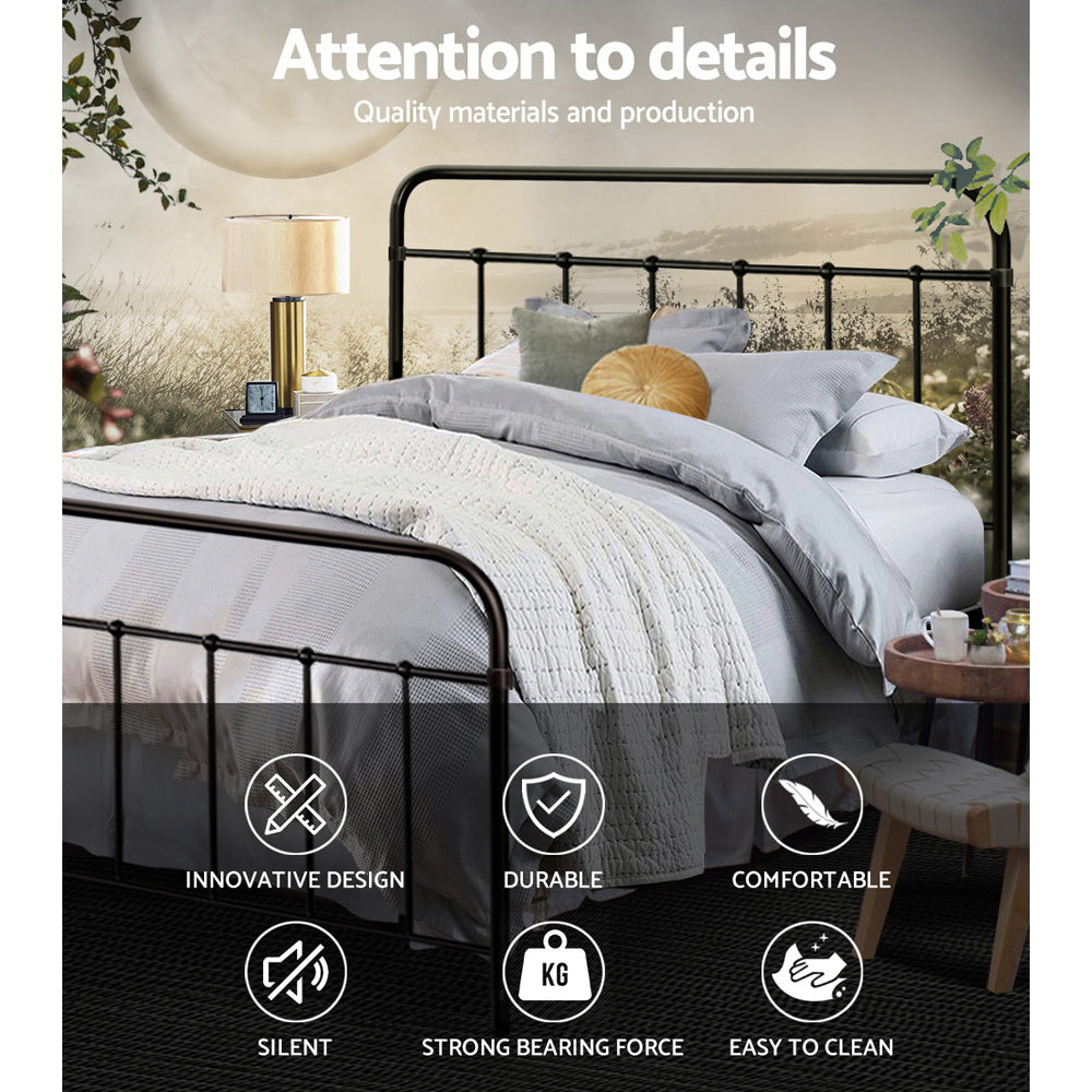 Comforstation Double Size Metal Bed Frame - Black