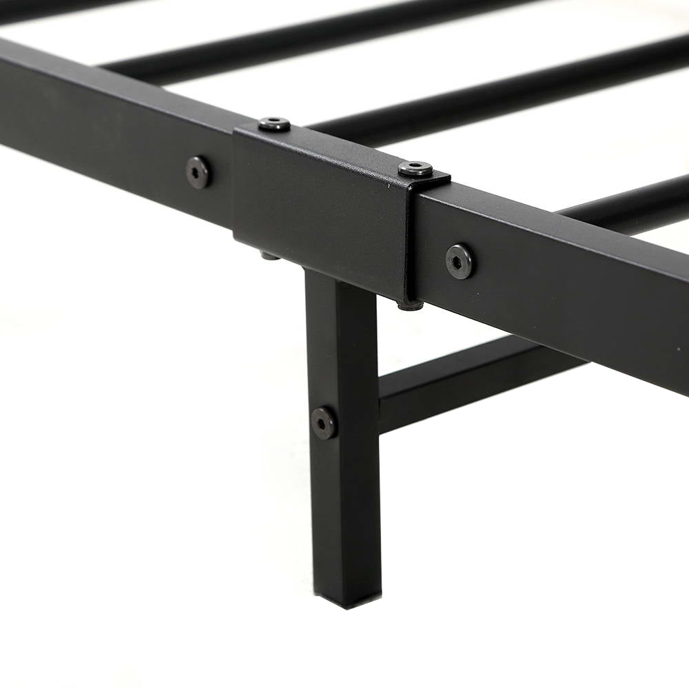 Comforstation Dane Double Bed Frame in Black and Dark Wood