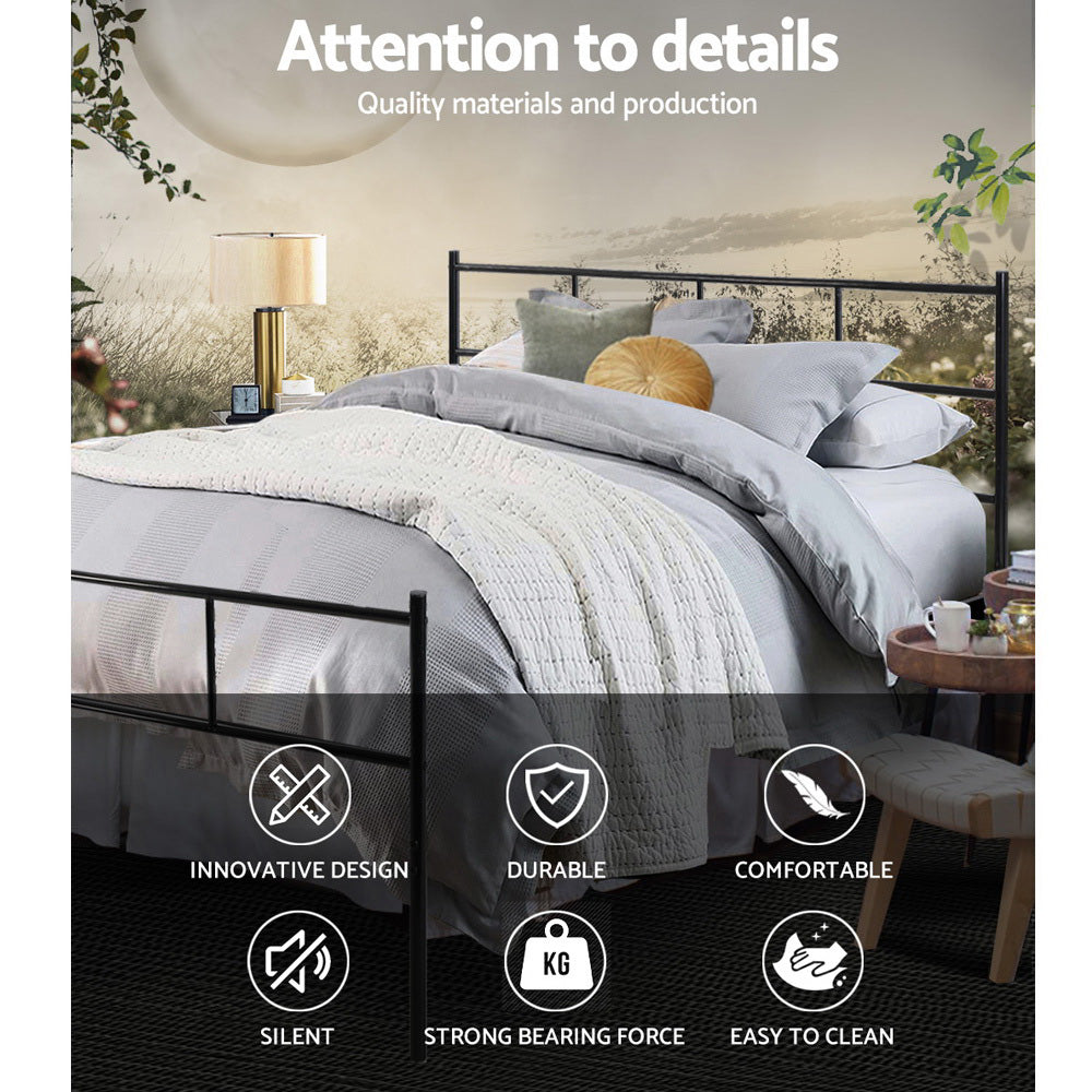 Comforstation Sol Double Metal Bed Frame in Black