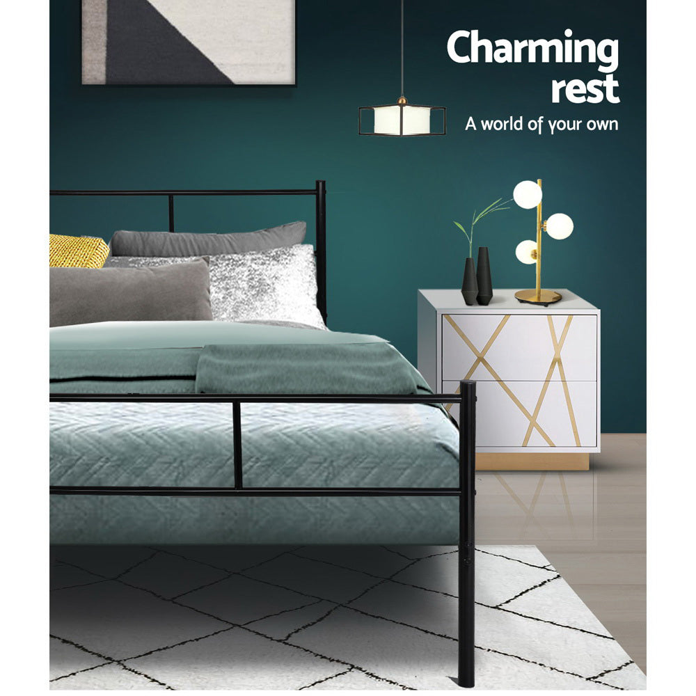 Comforstation Sol Double Metal Bed Frame in Black