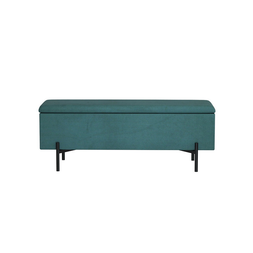 Comforstation Velvet Green Storage Ottoman Blanket Box 140cm