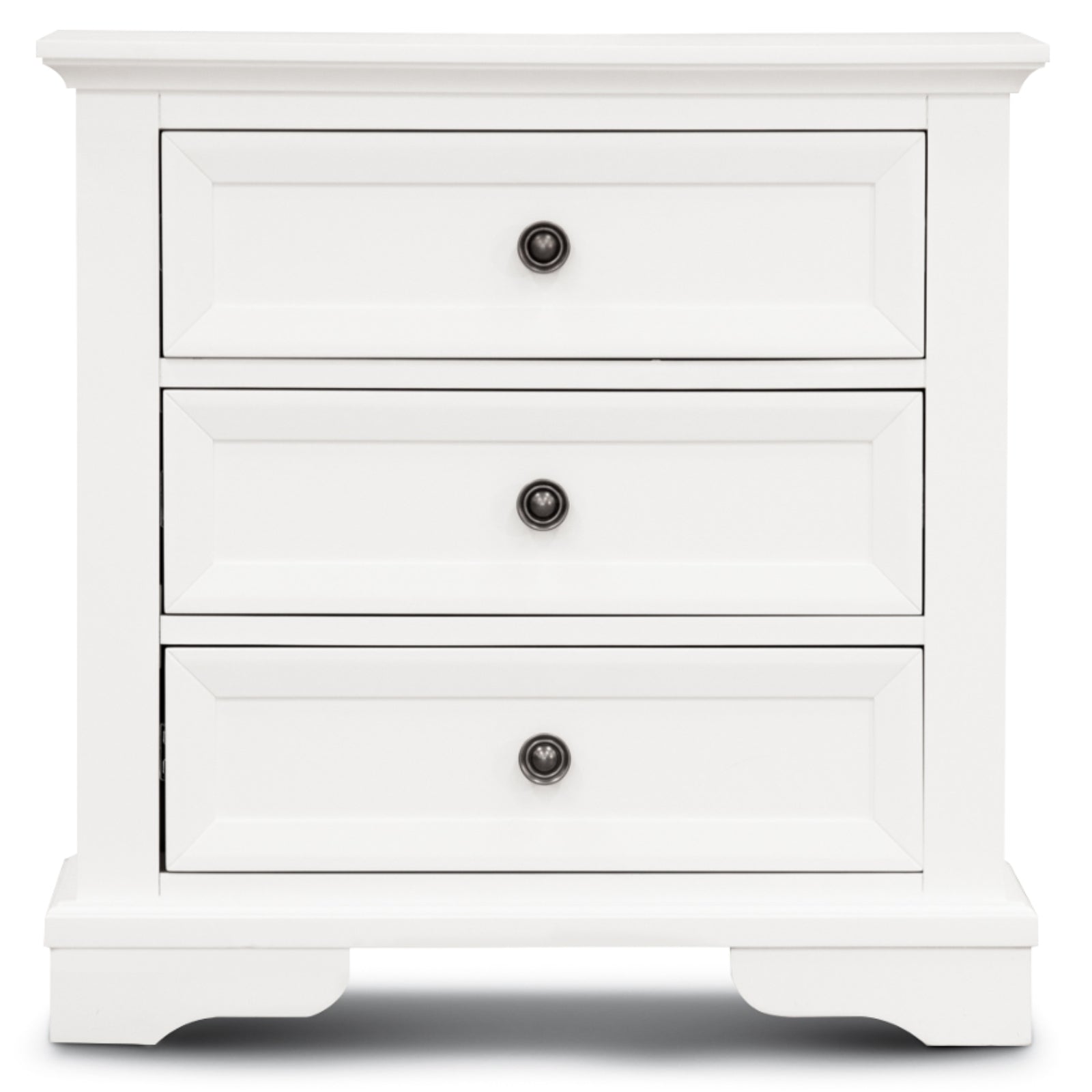 3 Drawers Bedside Table Storage Cabinet Nightstand End Tables - White