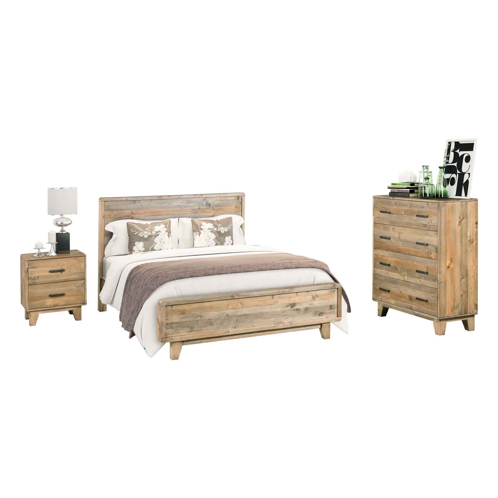 4 Pieces Queen Size Bedroom Suite in Solid Wood Antique Design