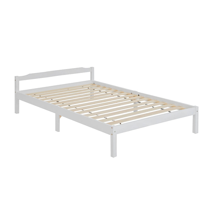 Comforstation LEXI Double Size White Wooden Bed Frame